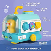 Early Educational Baby Cartoon Submarines Shape Block Matching Toys Toddlers Sensory Shape Recognition Game with Music Light